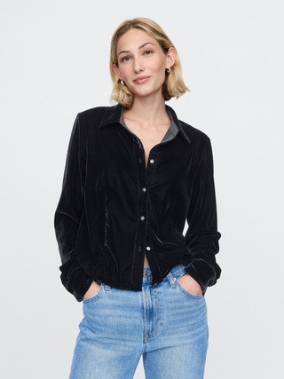 Cropped Velvet Shirt | Gap (US)