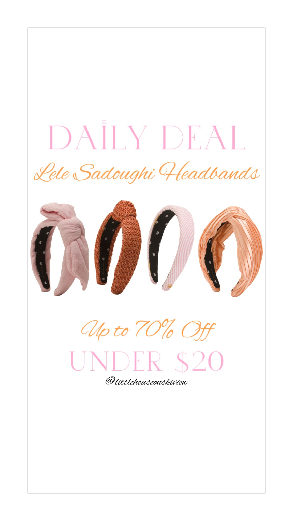 HUGE sale on Lele Sadoughi headbands!  Under $20 🎀🧡

#LTKStyleTip #LTKSaleAlert #LTKFindsUnder50