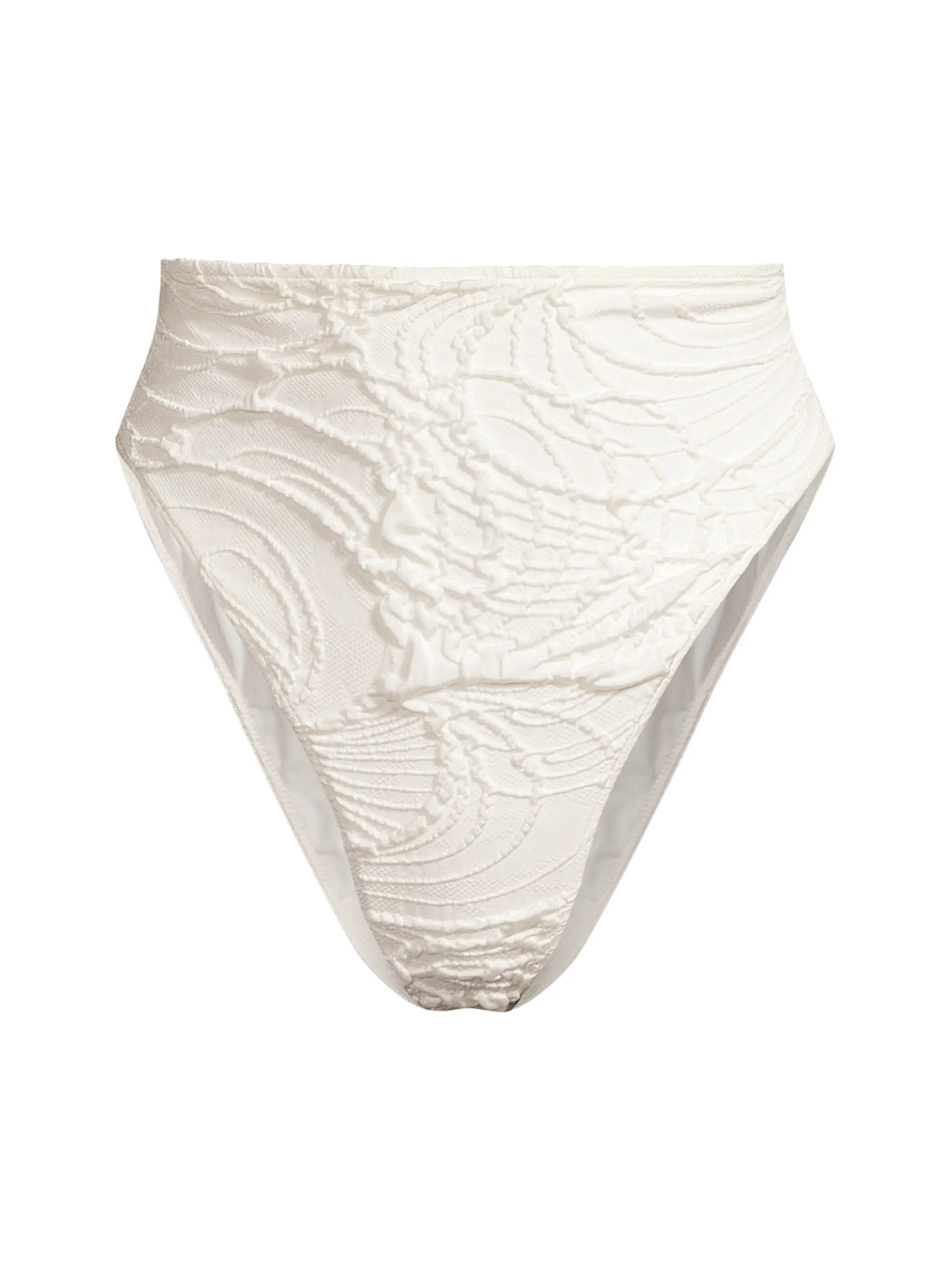 Shop PatBO Jacquard High-Leg Bikini Bottoms | Saks Fifth Avenue | Saks Fifth Avenue