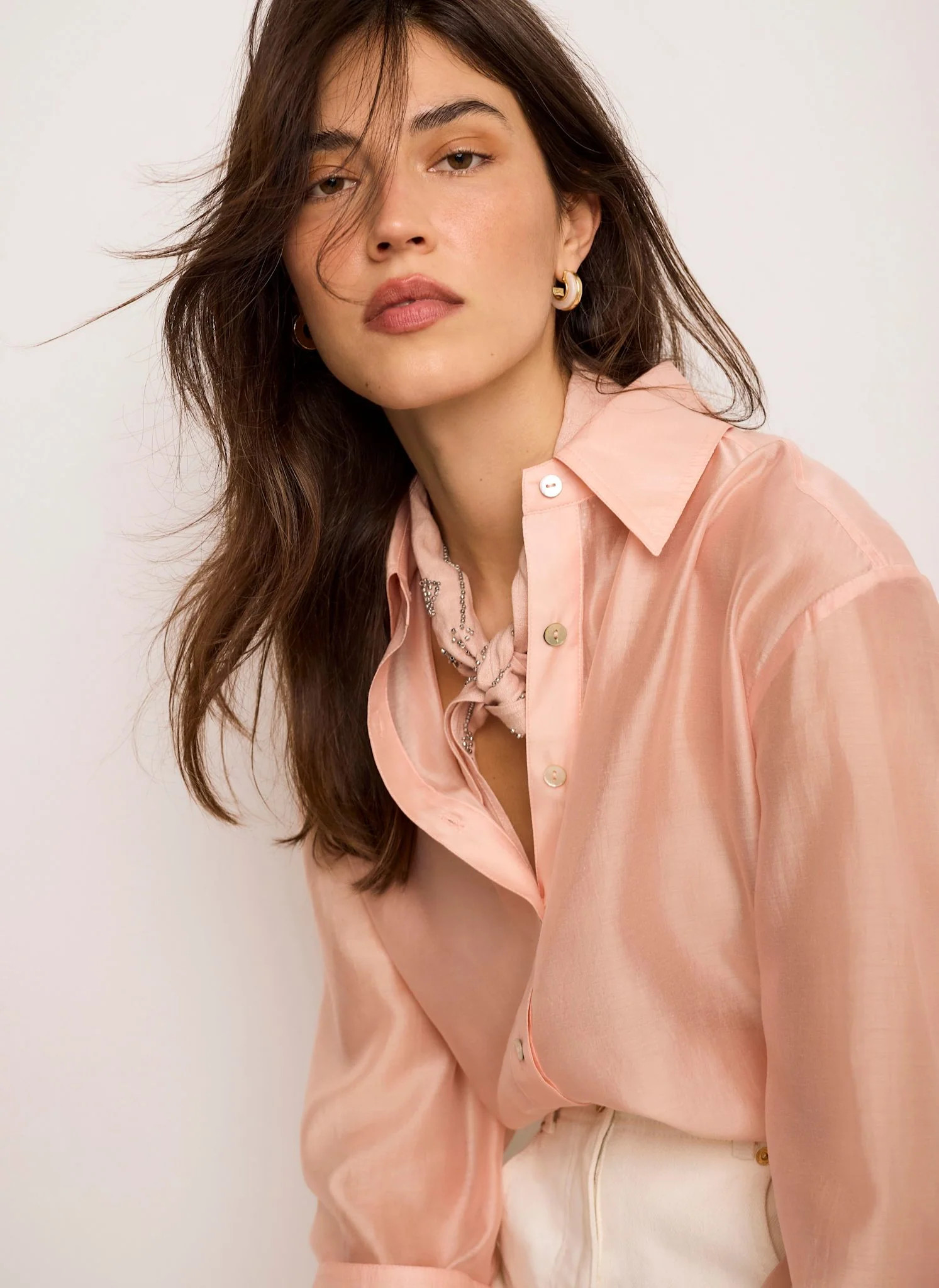 Light Pink Sheer Shirt | Mint Velvet