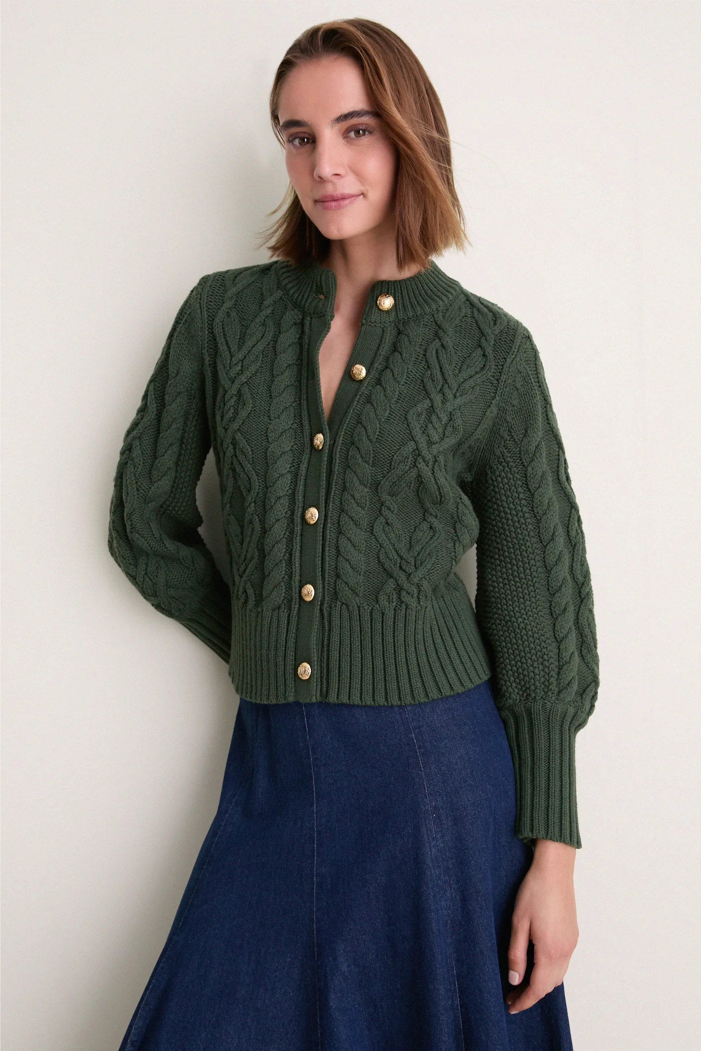 Hunter Green Cotton Colette Cardigan | Tuckernuck (US)