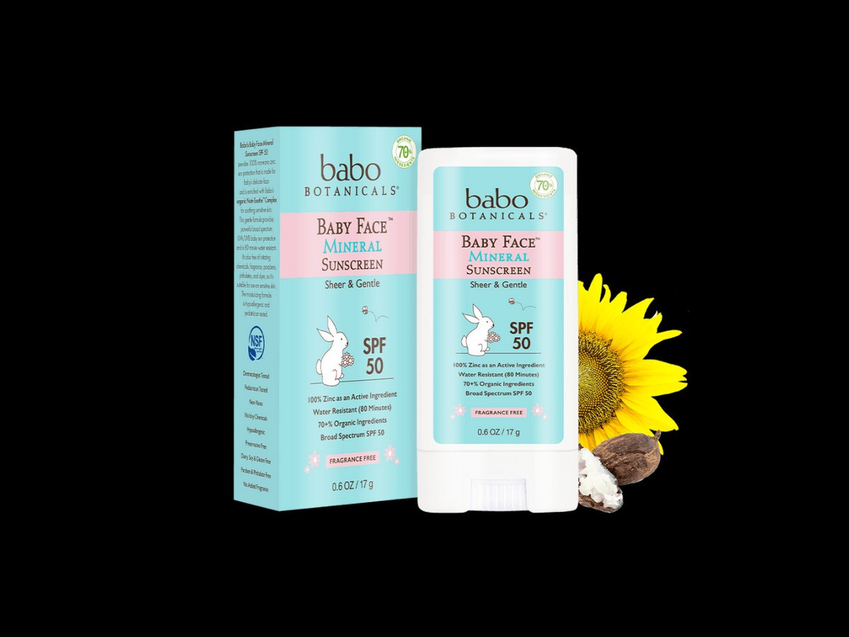 Baby Face Mineral Fragrance Free Sunscreen Stick SPF50 | Babo Botanicals