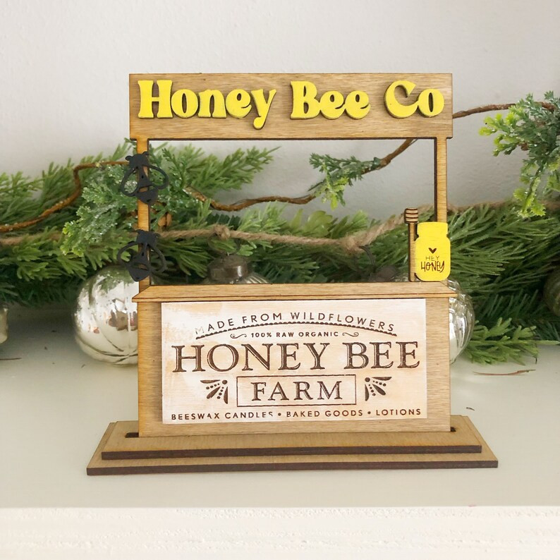Honey bee stand, tiered tray decor, bee theme, coffee stand, sweet as honey decor | Etsy (US)