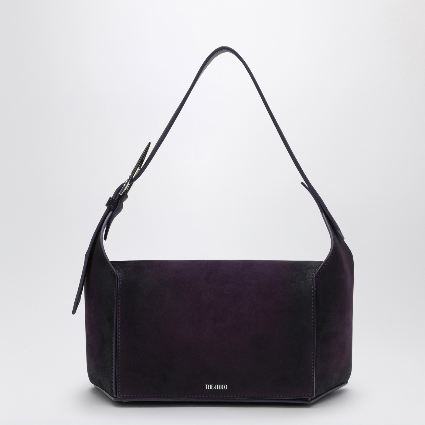 Dark violet 7/7 Suede Shoulder Bag | The Double F