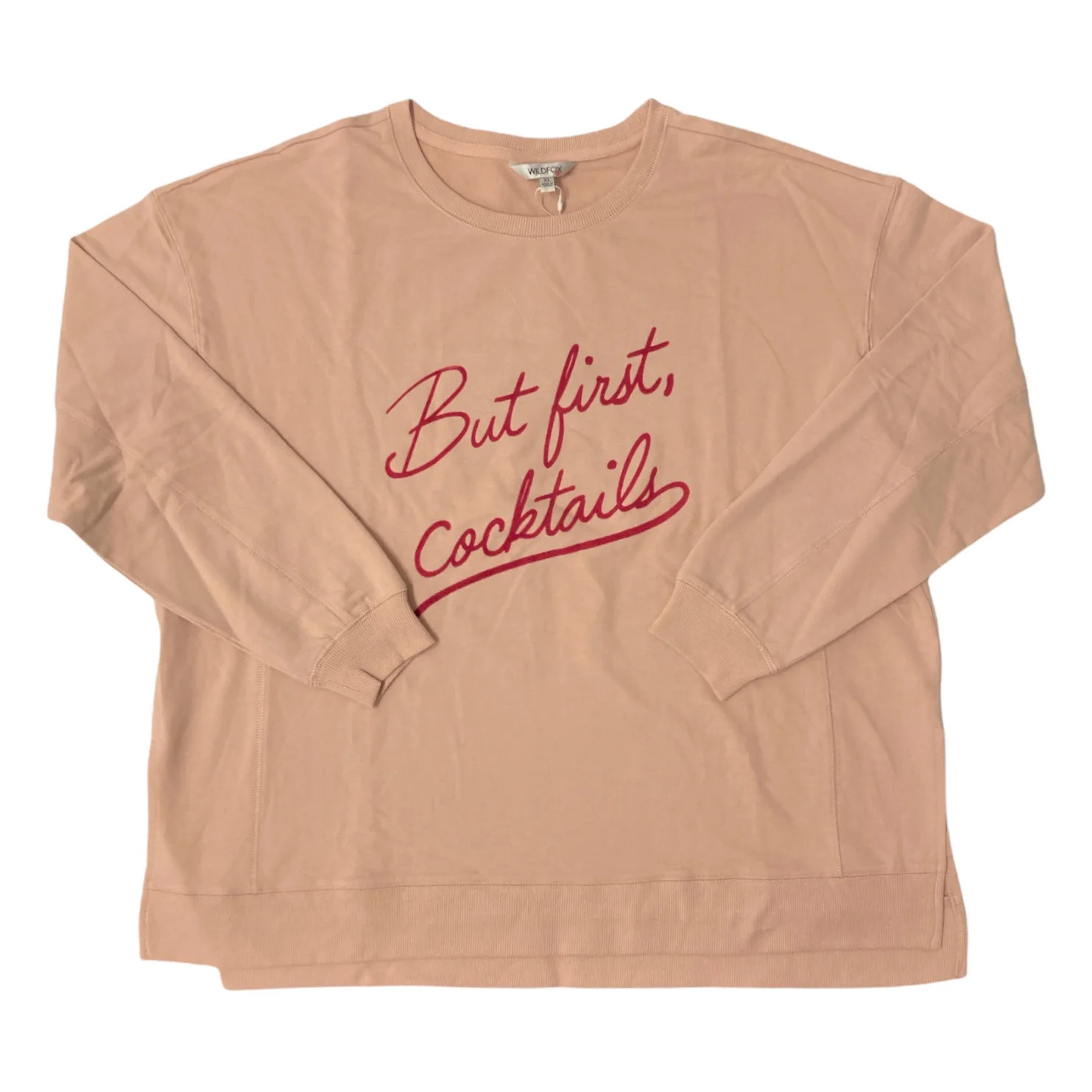 Wildfox Women's Long Sleeve French Terry Statement Sweatshirt (Peach Whip, M) | Walmart (US)