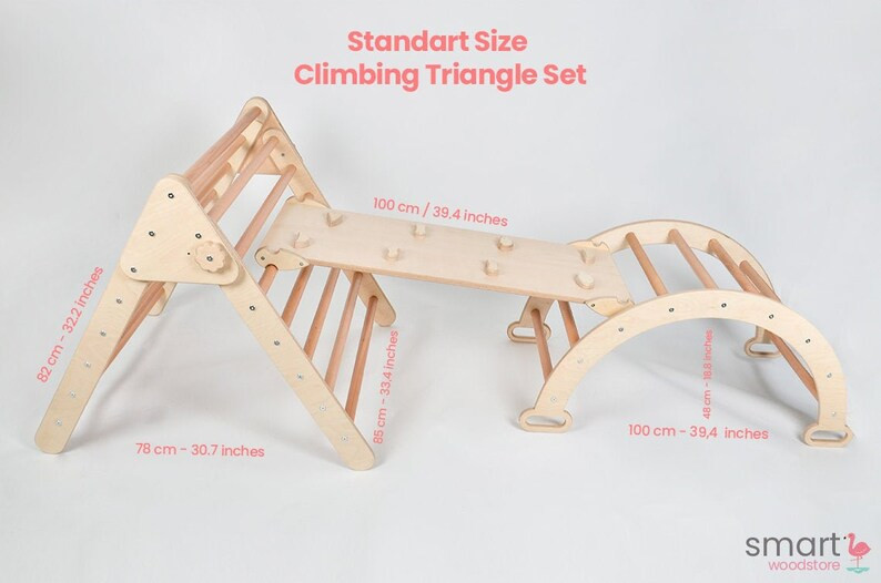 Toddler gym set of three items, Foldable Triangle + Climbing Arch + Ramp, Montessori Furniture | Etsy (US)