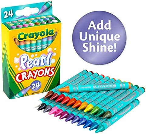 Crayola Pearl Crayons, Pearlescent Colors, 24Count Multi, 4.5" x 2.8" x 1.1" | Amazon (US)