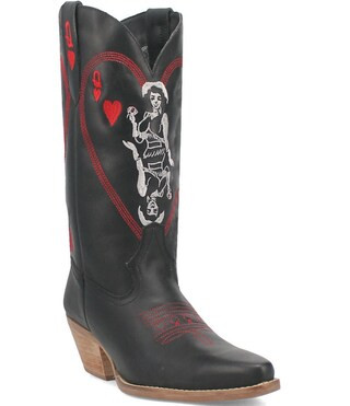 Dingo Queen A Hearts Embroidered Leather Tall Western Boots | Dillard's | Dillard's