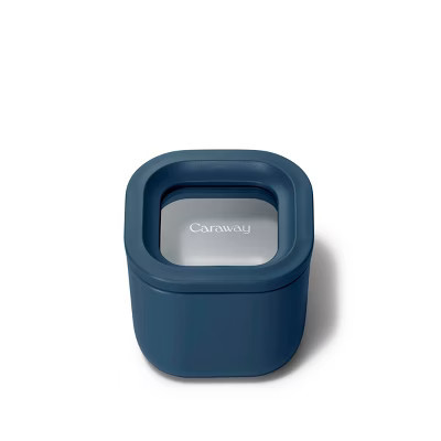 Caraway Home Mini Square Food Storage Container Navy | Target