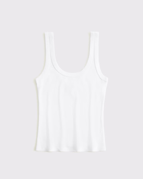 Women's Vintage Rib Tuckable Scoopneck Tank | Women's Tops | Abercrombie.com | Abercrombie & Fitch (US)