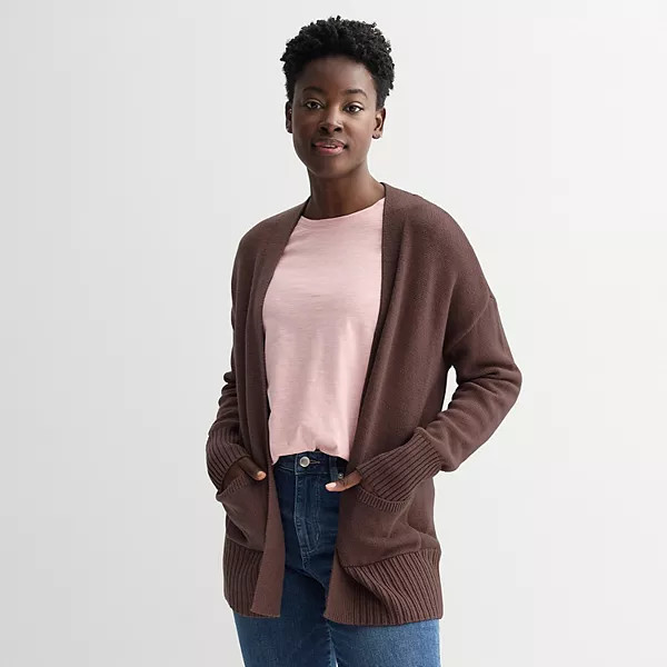 Women's Sonoma Goods For Life® Striped Tunic Cardigan | Kohl's