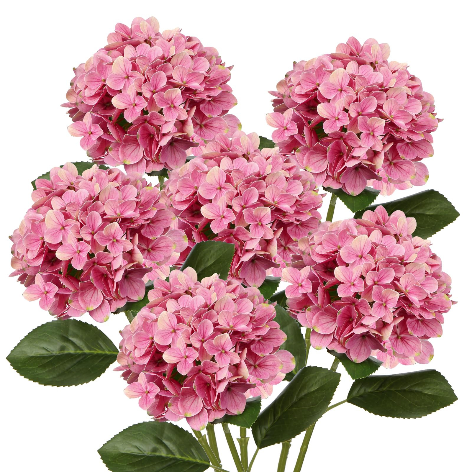 Artificial Pink Hydrangeas Tall Artificial Hydrangea Stems 26" Faux Hydrangea Silk Flowers Fake H... | Amazon (US)