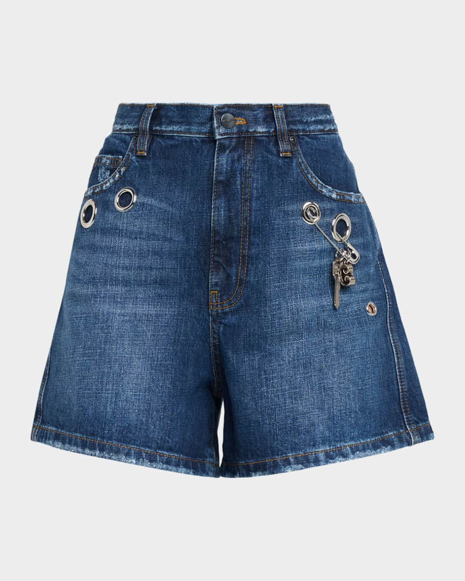 Grommet Denim Shorts | Neiman Marcus