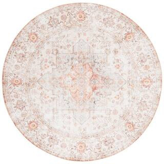 Arizona 6 ft. x 6 ft. Beige/Rust Oriental Round Rug | The Home Depot