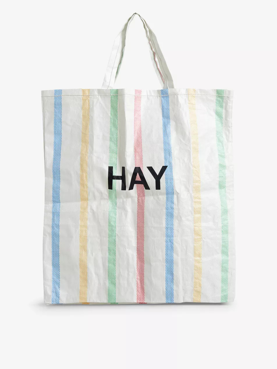 Candy Stripe XL Plastic Shopping Bag | Selfridges