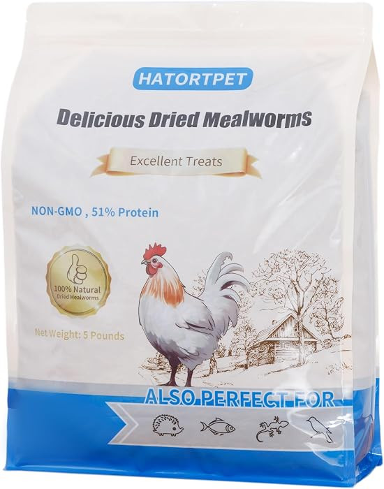 Dried Mealworms 5LB Pure Natural Non-GMO Mealworms for Chickens High Protein Chickens Feed Meal W... | Amazon (US)