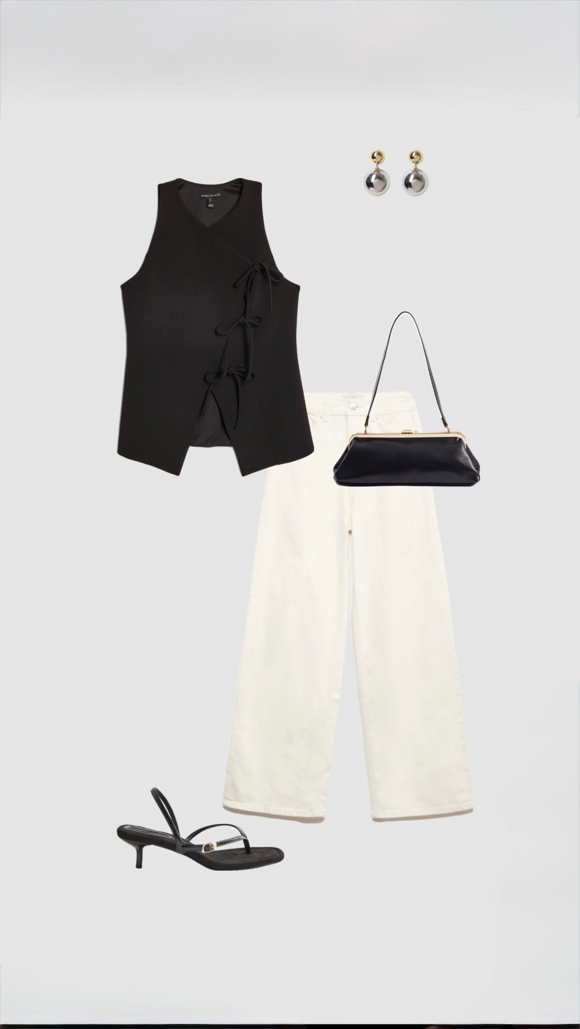 Black Waistcoat, Off White High Waisted Wide Leg Jeans & Strappy Kitten Heels Spring - Summer Evening Date Night Outfit 🖤💫

• going out outfits dinner date outfit womens uk trendy 2026 outfit holiday outfits city break outfit pub uk night out outfit •



#LTKpartywear #LTKuk #LTKdatenight