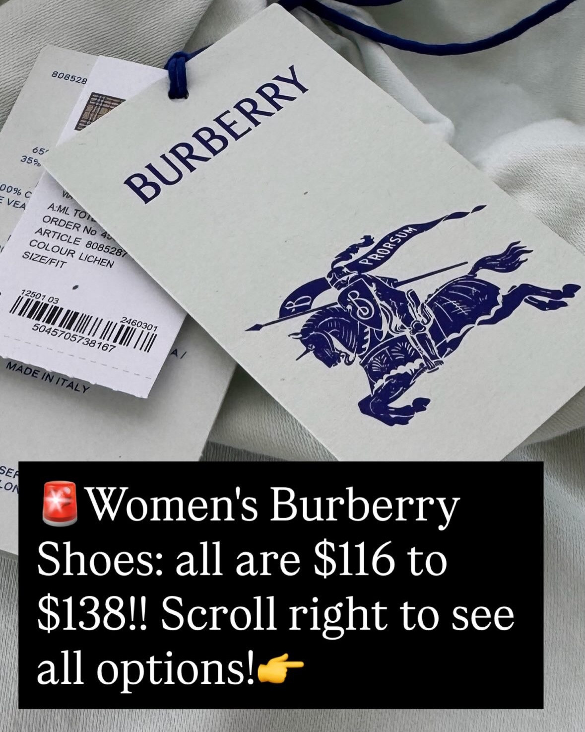 🚨Burberry, all $116 to $138!! Scroll right to see all options!👉 

These will come with the box/dust bags; Free shipping too!🏃‍♀️

All options attached! Use code VIPDAYS at checkout! 

✨Follow for Designer Finds for less!

#luxuryfashion 
#highendfashion 
#designerdeals 
#luxuryshopping 
#fashioninvesting