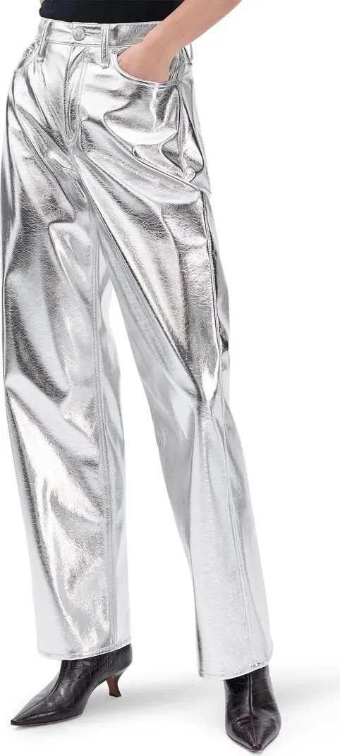rag & bone Logan High Waist Faux Leather Wide Leg Pants | Nordstrom | Nordstrom