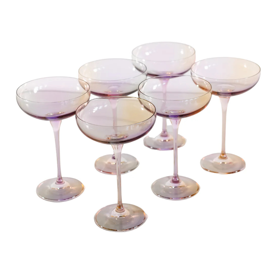 Estelle Colored Champagne Coupe Stemware - Set of 6 {Iridescent} | Estelle Colored Glass