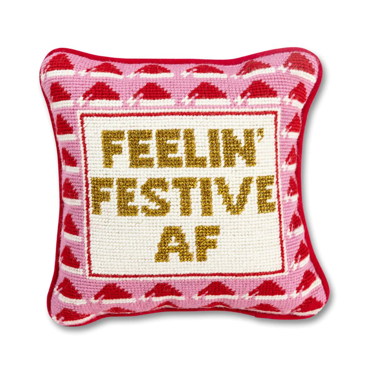 Festive AF Needlepoint Pillow | Furbish Studio