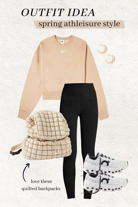 Outfit idea - spring athleisure style 🤎

Spring style; spring outfit; oncloud sneakers; mom backpack; Nike; black leggings; gold hoop earrings; freee people movement; casual style; athleisure style; christine Andrew 

#LTKunder100 #LTKshoecrush #LTKstyletip