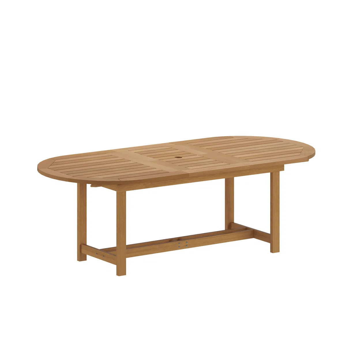 Alyisa Oval Eucalyptus Extendable Outdoor Dining Table With Umbrella Hole , 71'' in. W 43'' in. D | Wayfair North America