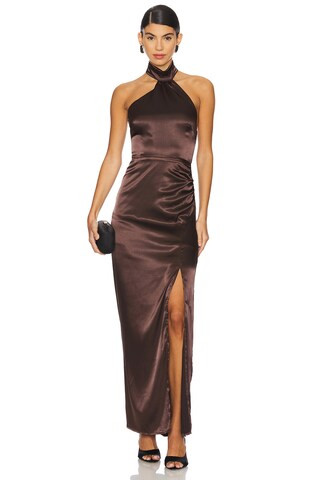 MORE TO COME Darcey Maxi Dress in Dark Brown from Revolve.com | Revolve Clothing (Global)