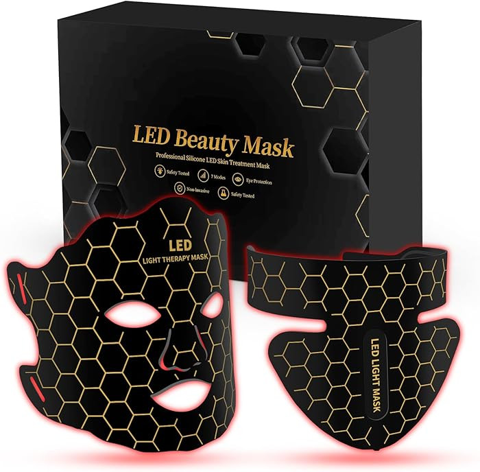 Yahi Red Light Photon Facial & Neck Mask with Remote Control, 7 Custom Modes with Infrared, Porta... | Amazon (US)