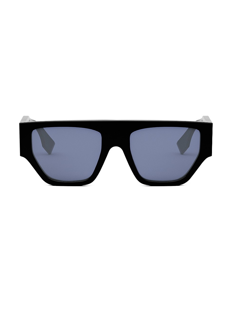 Men's Fendigraphy Rectangular Sunglasses - Shiny Black Blue | Saks Fifth Avenue