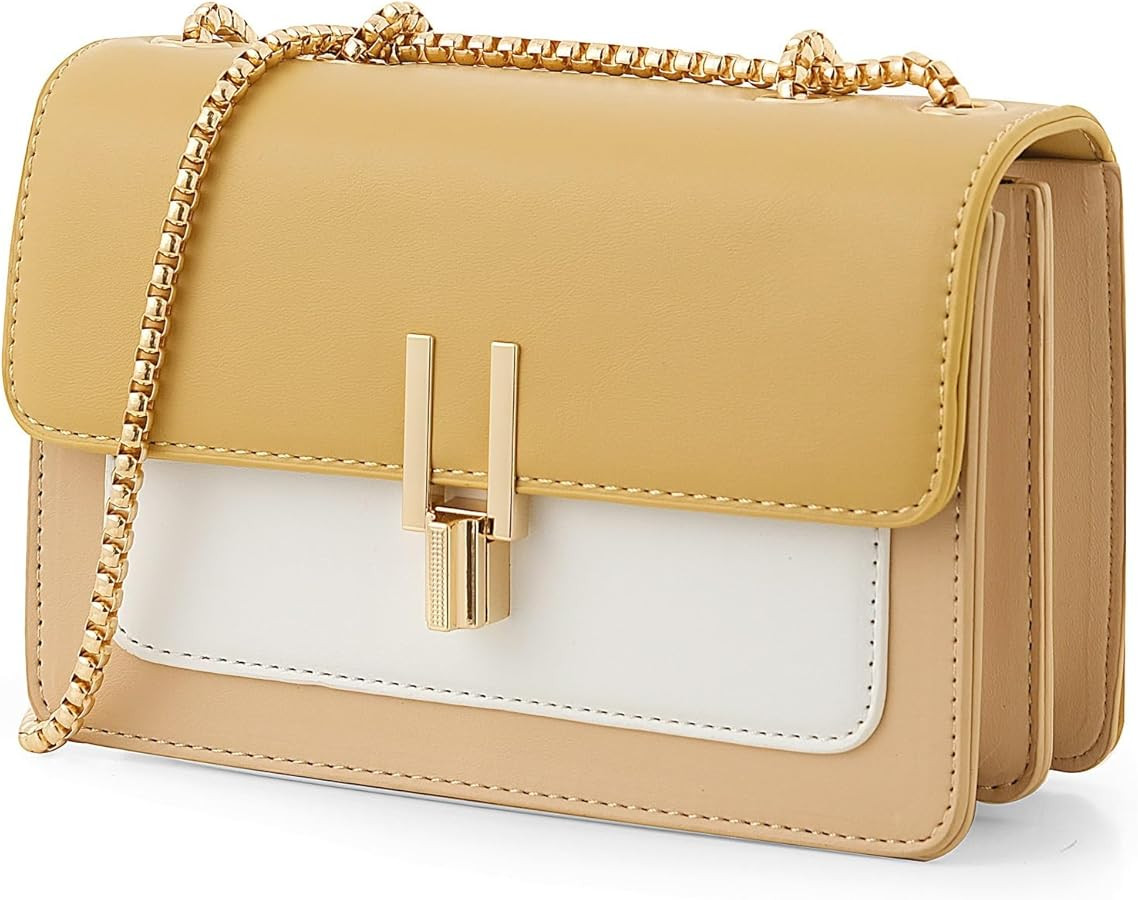 Color-Block Crossbody Bags for Women Leather Cross Body Purses Cute Designer Handbags Shoulder Ba... | Amazon (US)