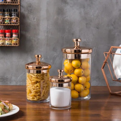 Kitchen Canisters Glass Jar - Set of 3 | Wayfair North America