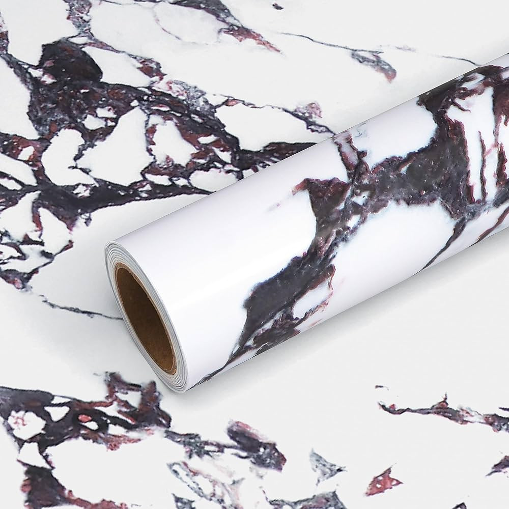 VEELIKE White Purple Marble Contact Paper for Countertops Peel and Stick Waterproof Marble Counte... | Amazon (US)