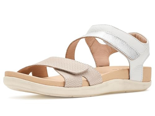 Samuel Hubbard, Womens, Capri Sandals, Textured Pearl Leather, 7.5, Wide | Amazon (US)