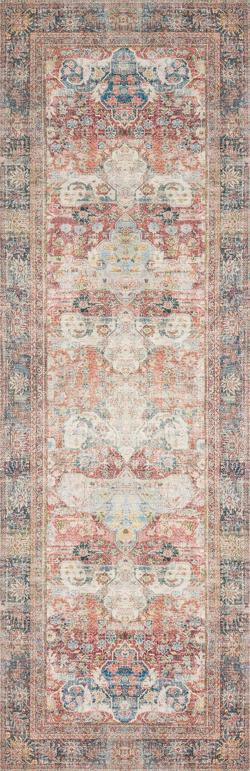 Loloi II Loren Brick/Multi 2'-6" x 7'-6" Runner Rug | Amazon (US)