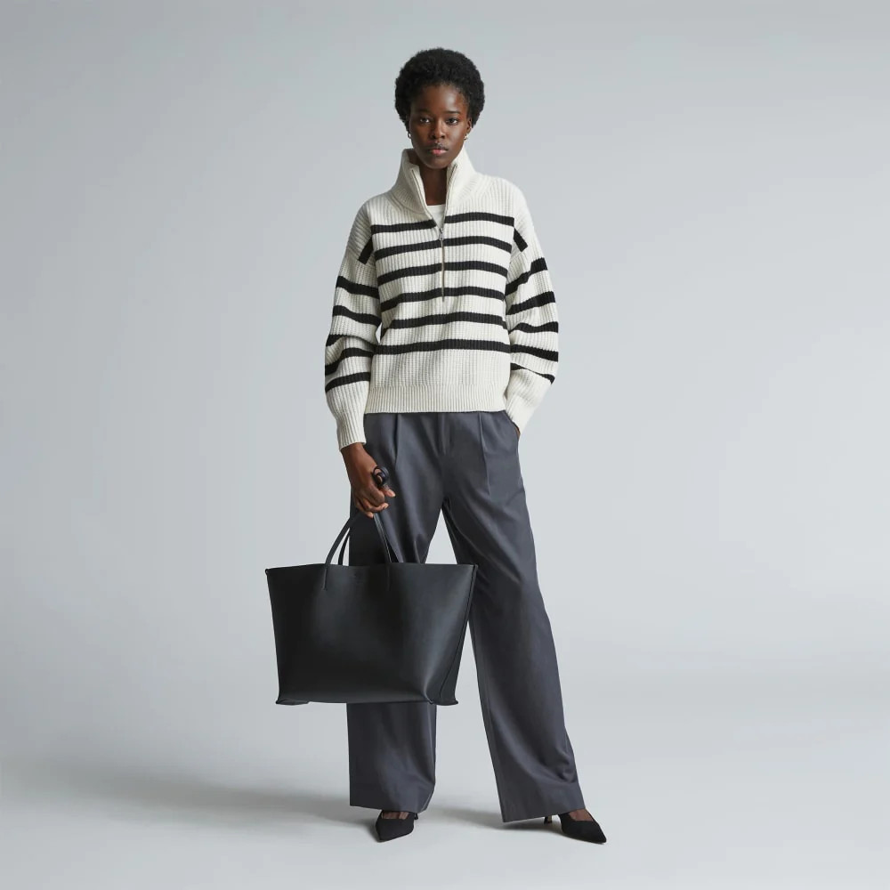 The Luxe Italian Leather Tote | Black | Everlane