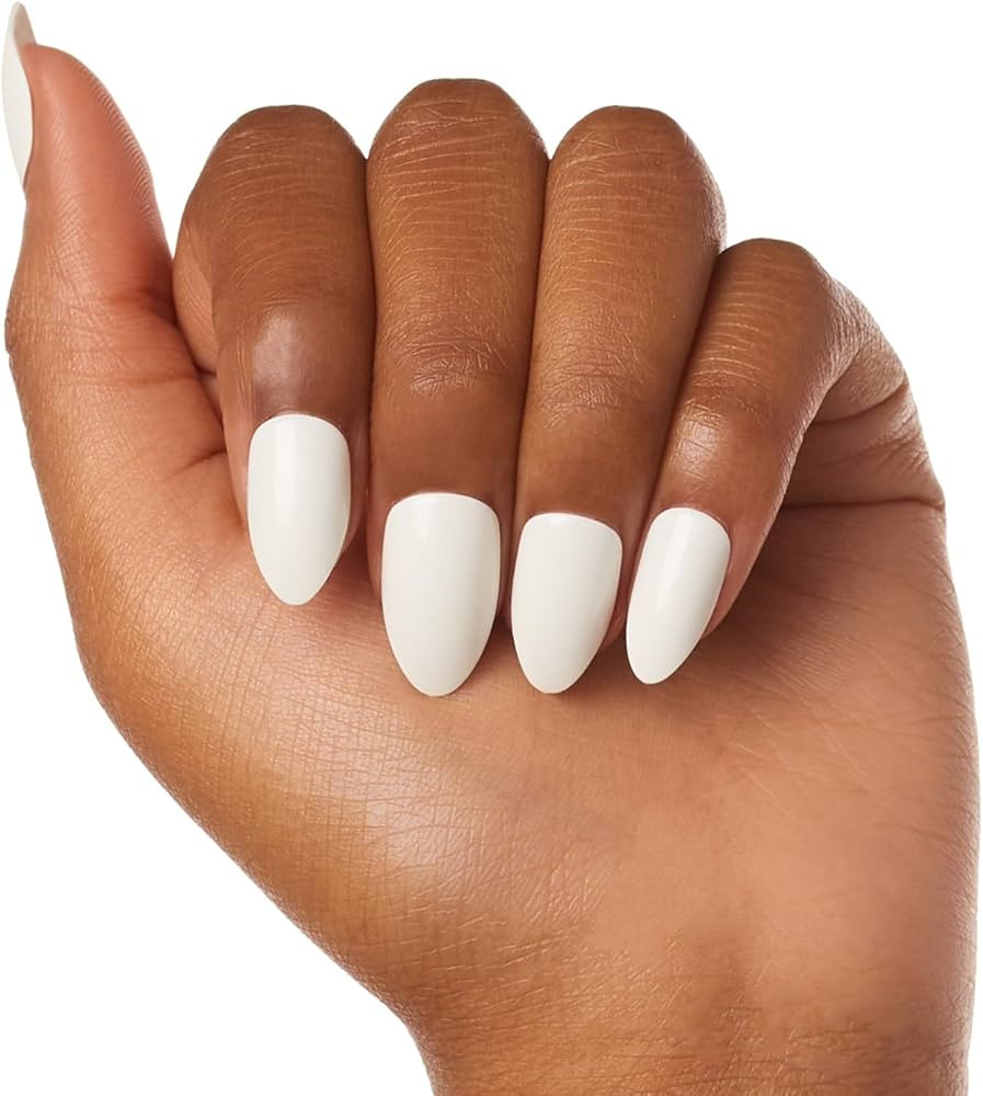 Glamnetic Press On Nails - Angel | Opaque White Short Almond Nails, Reusable | 12 Sizes - 24 Nail... | Amazon (US)