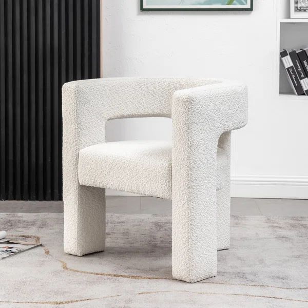 Brycie 28" Wide Boucle Upholstered Square Armchair | Wayfair North America