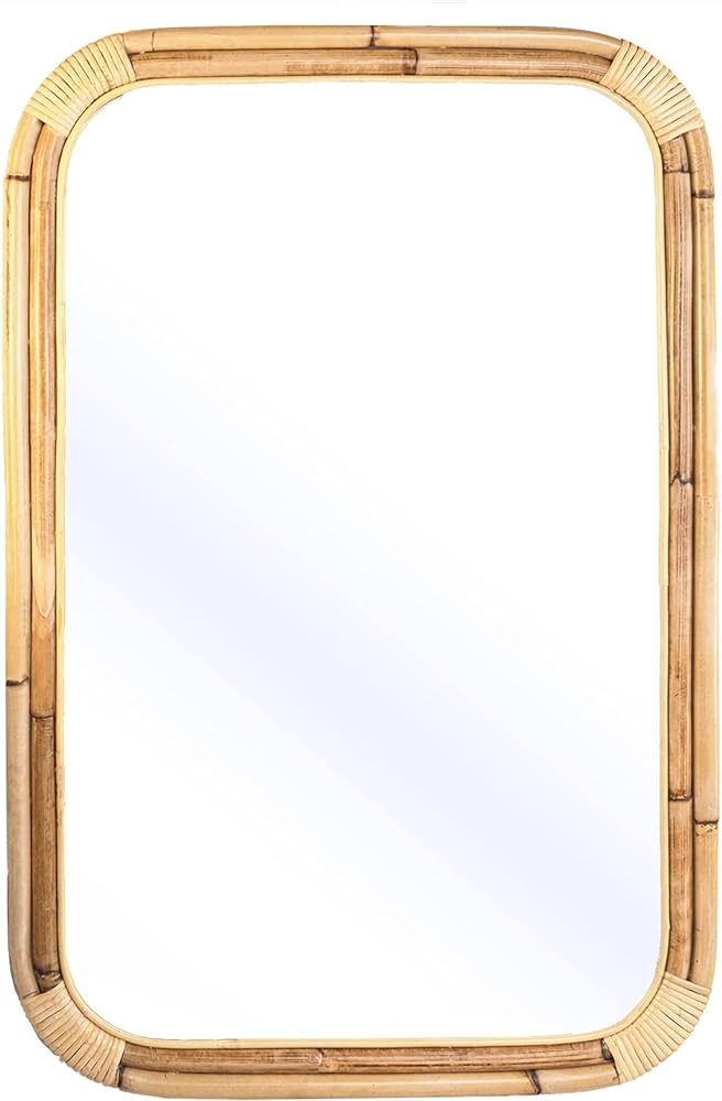 Natural Rattan Frame Rectangular Mirror (Medium-24" x 36") | Amazon (US)
