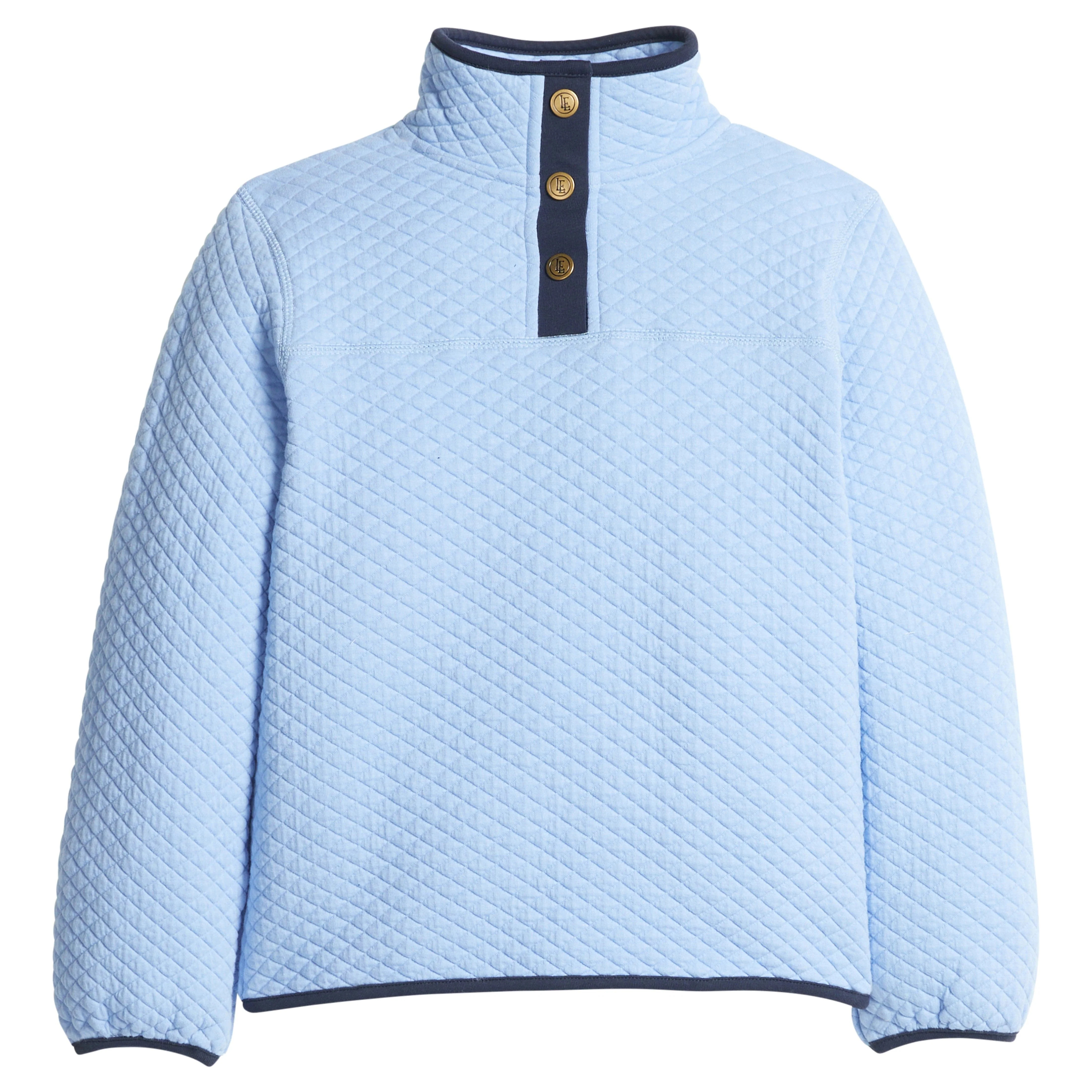 Little English | Kids Light Blue Classic Quilted Pullover | Little English