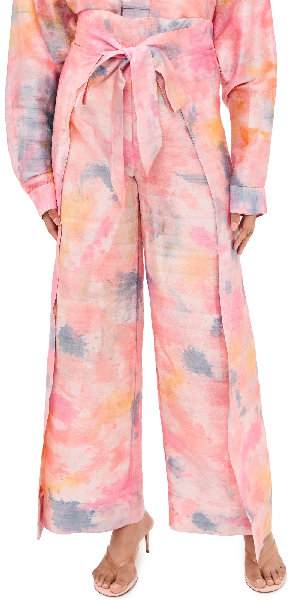 Coniglio Palm Beach Two Panel Wrap Silk Pants Tropical Storm Hand Dye 1 | Shopbop
