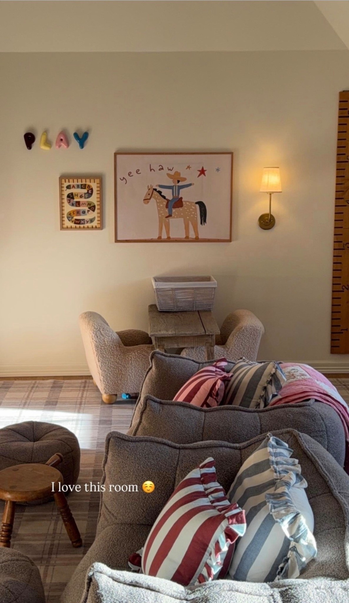 Playroom furniture and decor! Obsessed with babyletto kids line everything is stunning. This is the Lido furniture! Etsy art and pillows. Rug is washable from ruggable! 


 #ltkbaby #ltkkids #ltkhome