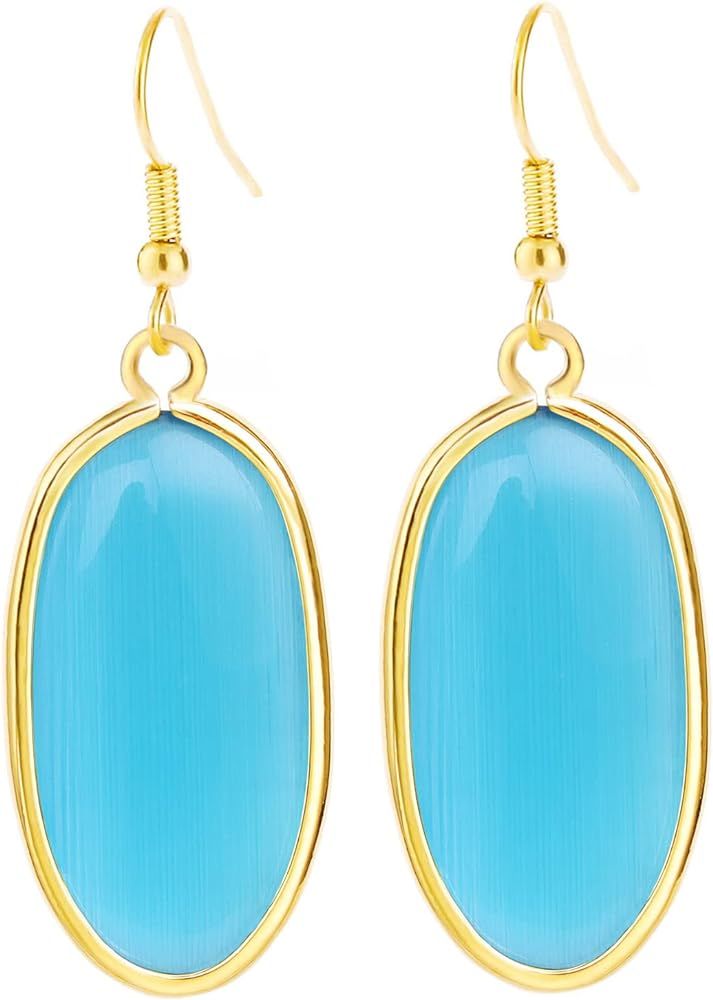 Natural Crystal Healing Stone Drop Dangle Earrings for Women Girls | Amazon (US)
