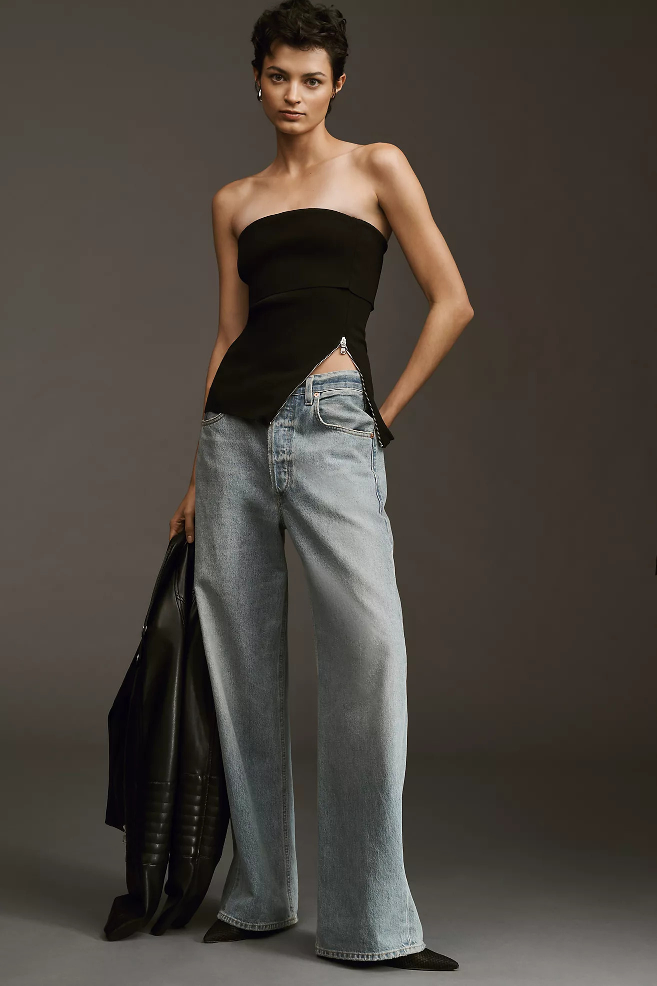 Pilcro Strapless Side-Zip Top | Anthropologie (US)