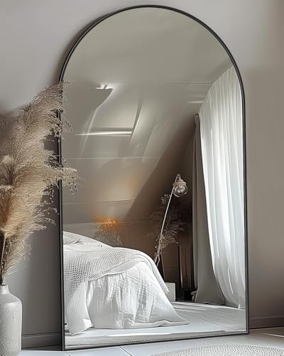 Antok Full Length Mirror, 44"x76" Arched Floor Mirror, Glassless Mirror Full Length with Stand, Floor Mirror Freestanding, Wall Mounted Mirror for Living Room Bedroom, Black | Amazon (US)
