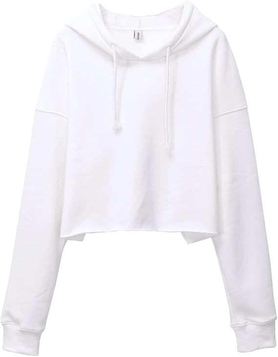 Amazhiyu Women's Cropped Hoodies Long Sleeves Fleece Crop Top Sweatshirt with Hooded | Amazon (US)
