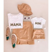 Tan Matching Skirts + Mama & Mini Shirts, Mommy & Me Outfits, Matching, Mother Daughter Outfits | Etsy (US)