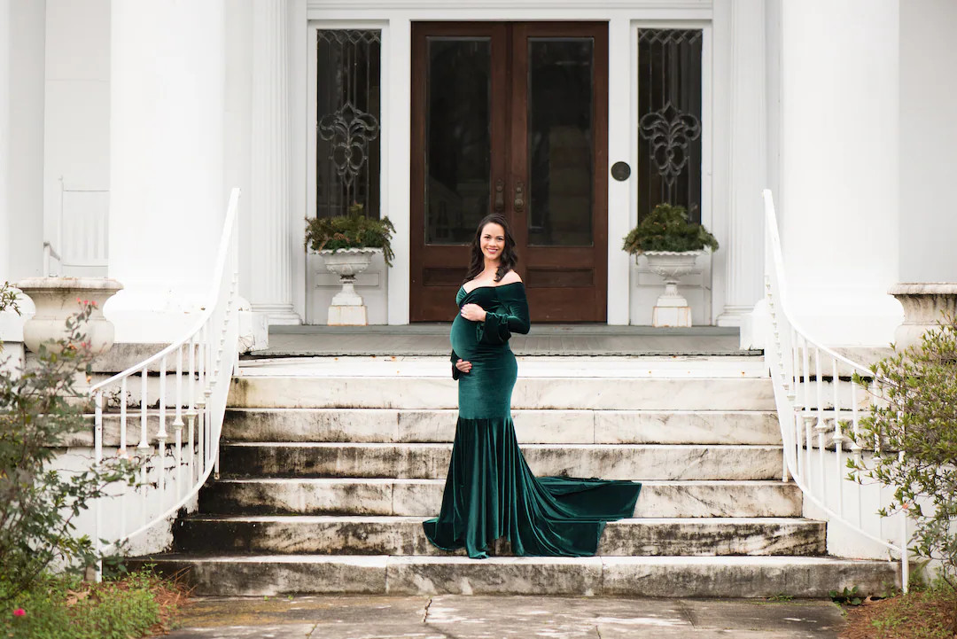Jennifer* velvet Maternity Dress | Etsy (US)