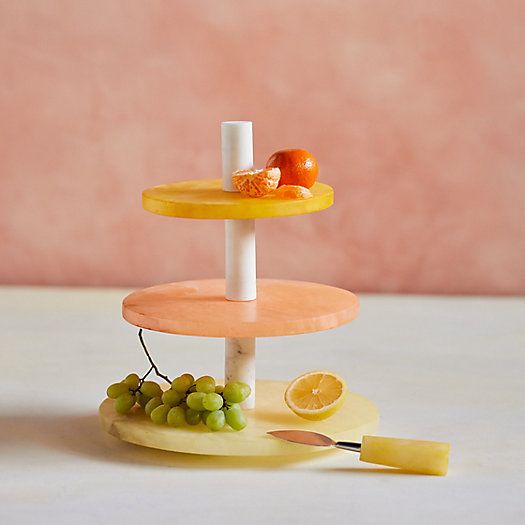 Dyed Alabaster 3-Tier Serving Stand | Terrain