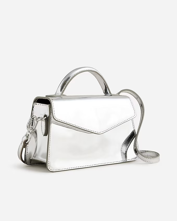 Gracie top-handle bag in metallic leather | J. Crew US